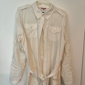 North Face Women's XL long sleeve hiking shirt Lyocell/Linen/cotton